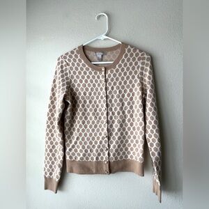 Banana Republic Tan and Cream Patterned Cardigan